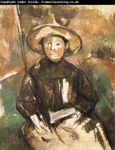 Paul Cezanne children wearing straw hat